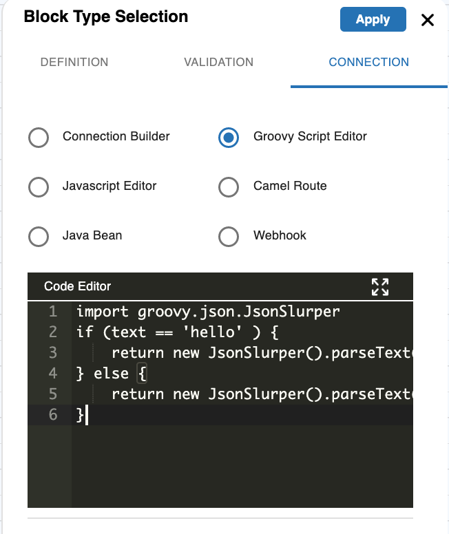 connection groovy script Image